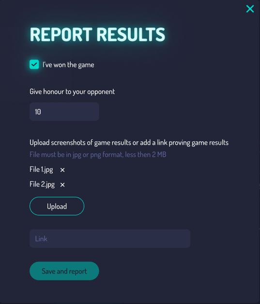 report match results form
